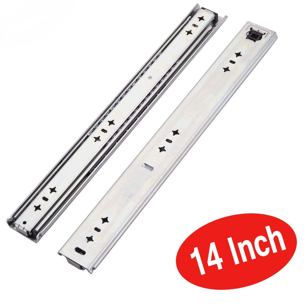 VESLA HOME 1 Pair 14 Inches 250 LB Soft Close Hardware Ball Bearing Side Mount Full Extension Drawer Slides, Heavy Duty Slides 